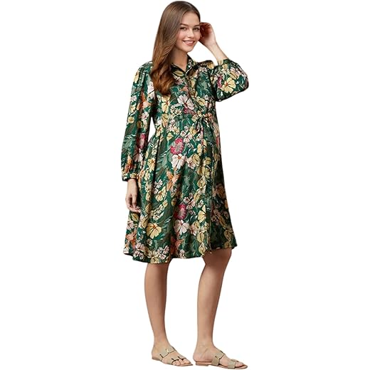 Maternity Dress Cotton Feel Knee Length