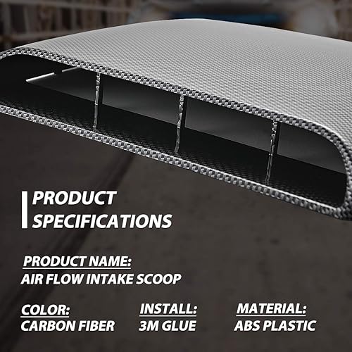 Miniatura 11 de KaTur Universal Coche Decorativo Flujo De Aire De La Capilla De Admisión Cucharada Ventilación Turbo Capó Gris