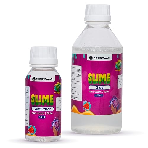 PVA Slime Glue (200ml) & Activator (50ml) Set, Slime for Kids 3 to 10 Years, Safe & Non-Toxic Slime Making Kit