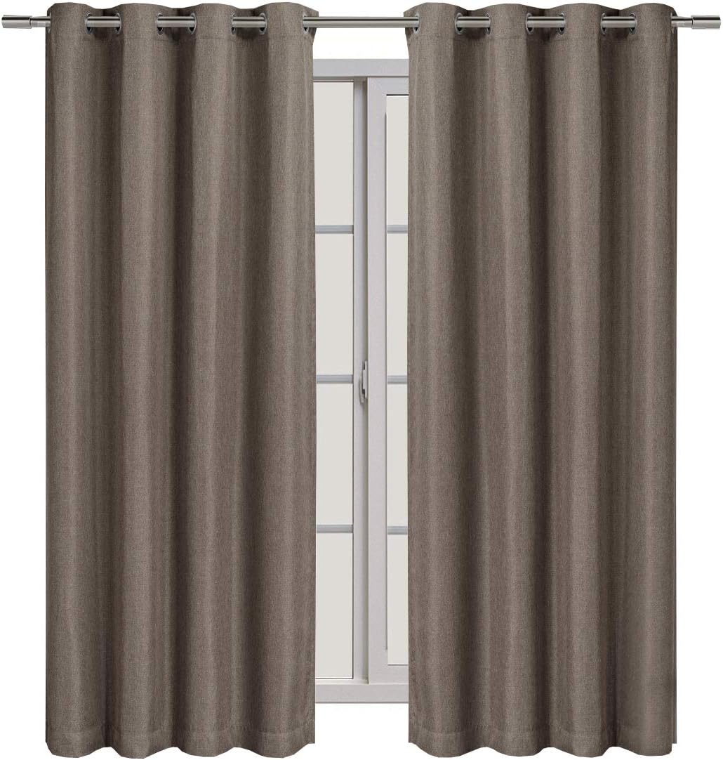 Royal Tradition Gulfport 52-Inch Wide x 84-Inch Long, Single Grommet Top Blackout Curtain Panel, Brown