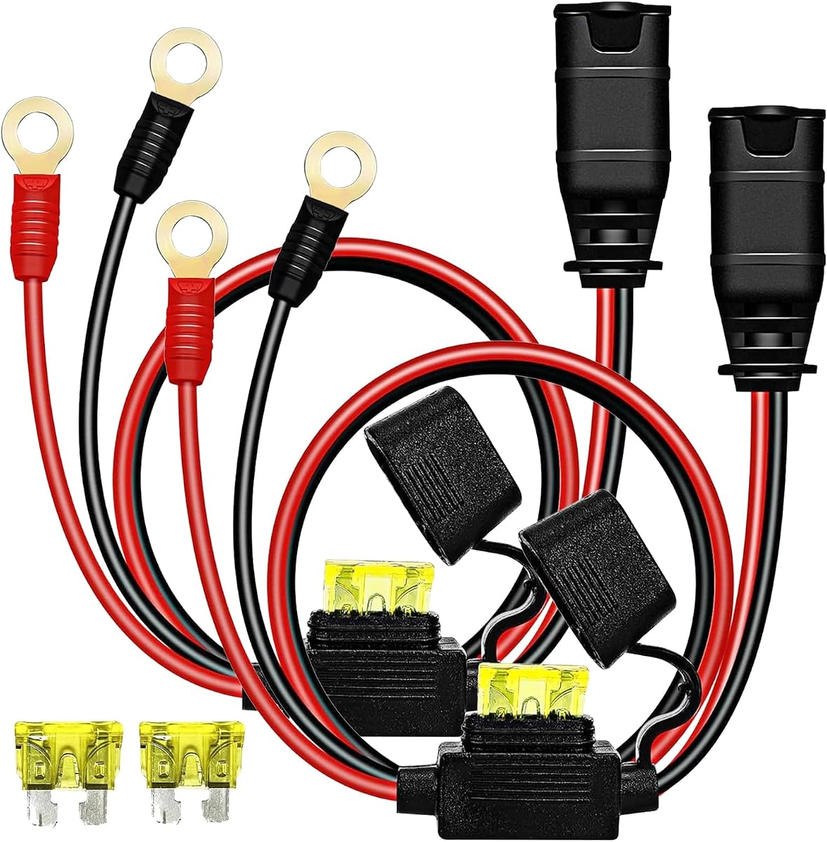 2 Pack GC002 X-Connect Charger Cable for NOCO Battery Charger Accessories | M6 (1/4in) XL Eyelet Terminal for Smart Batteries Trickle Charger