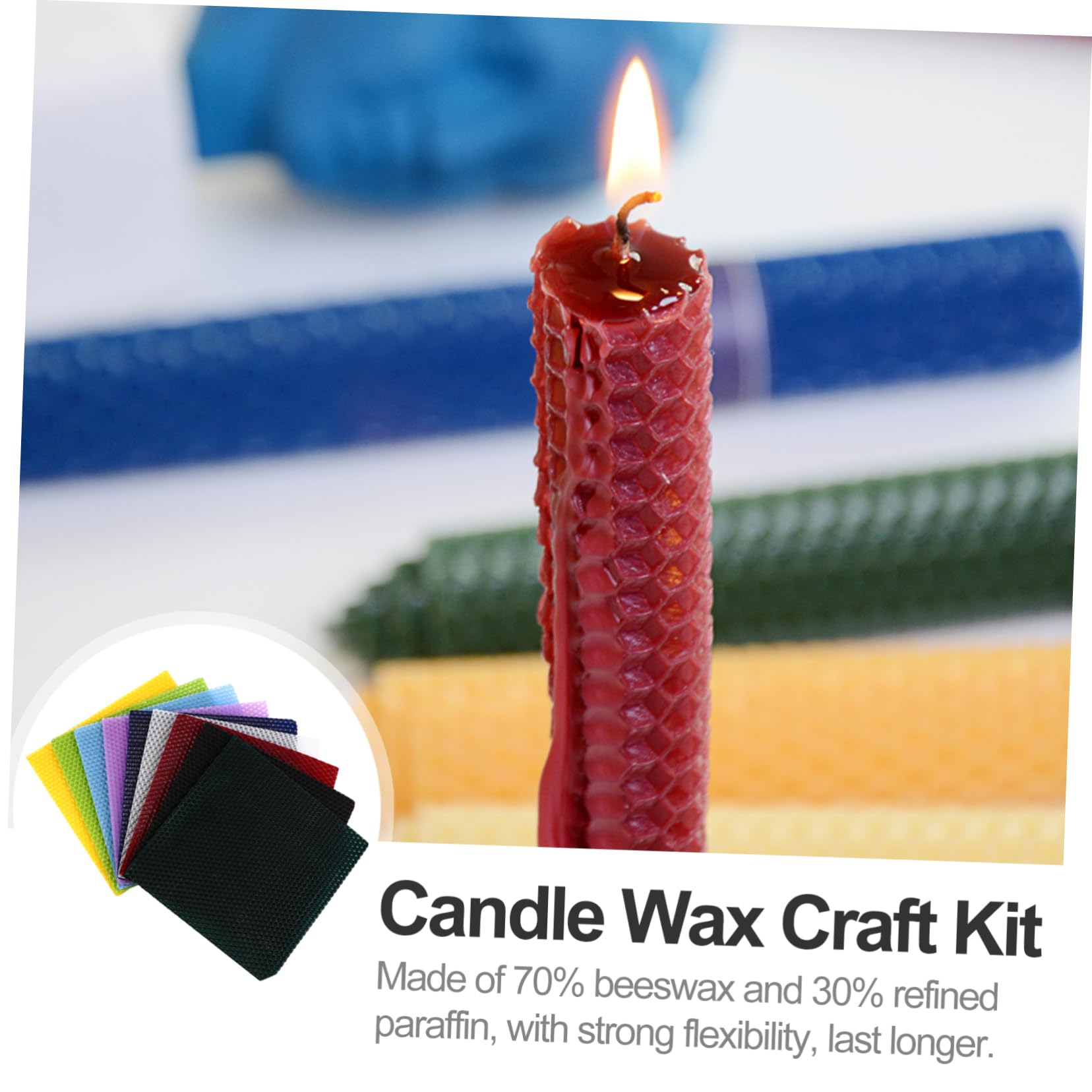 Housoutil Láminas de Cera de Abejas 9 Piezas para Velas Artesanales DIY