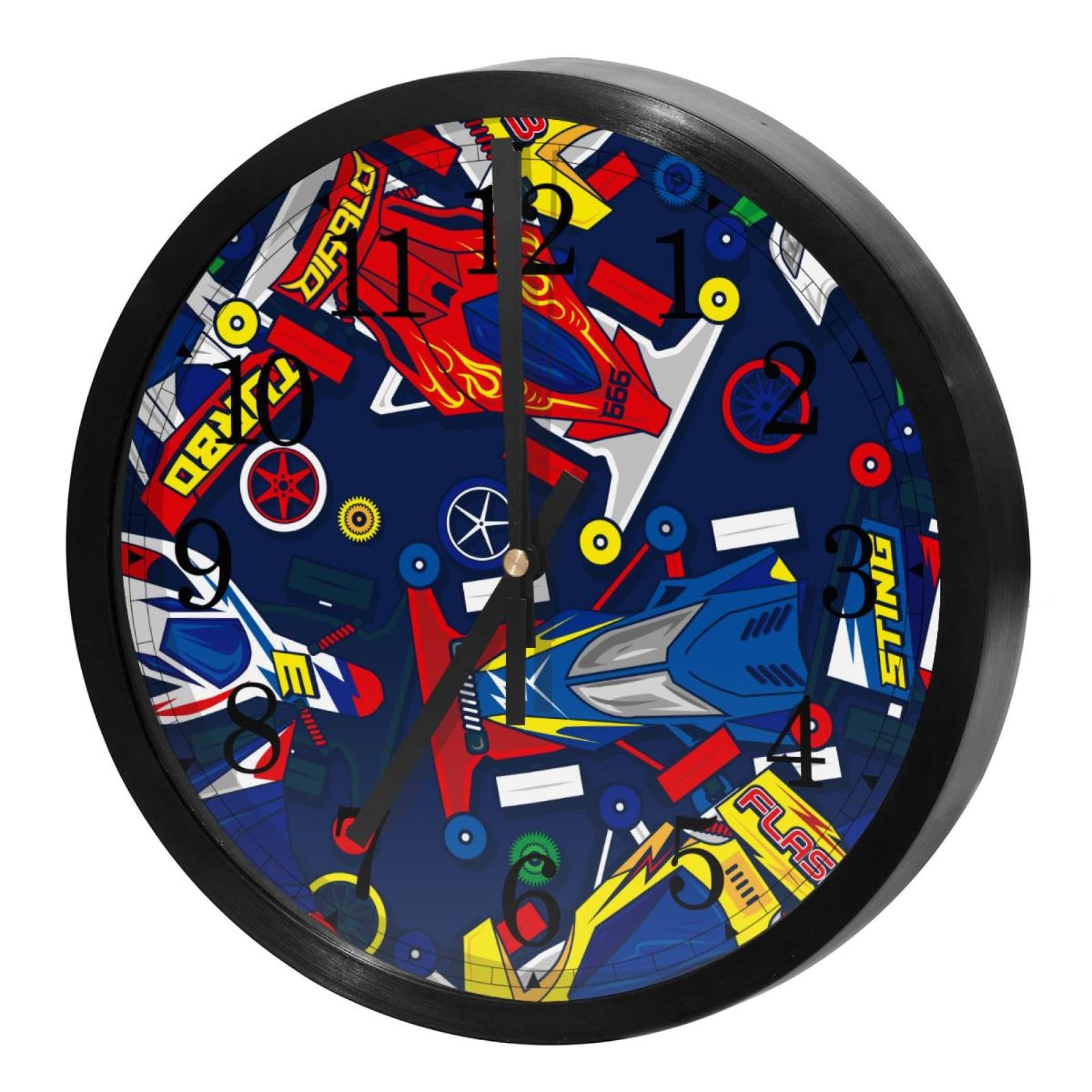 Horloge murale silencieuse sans tic-tac bleue avec mécanisme à quartz précis à piles