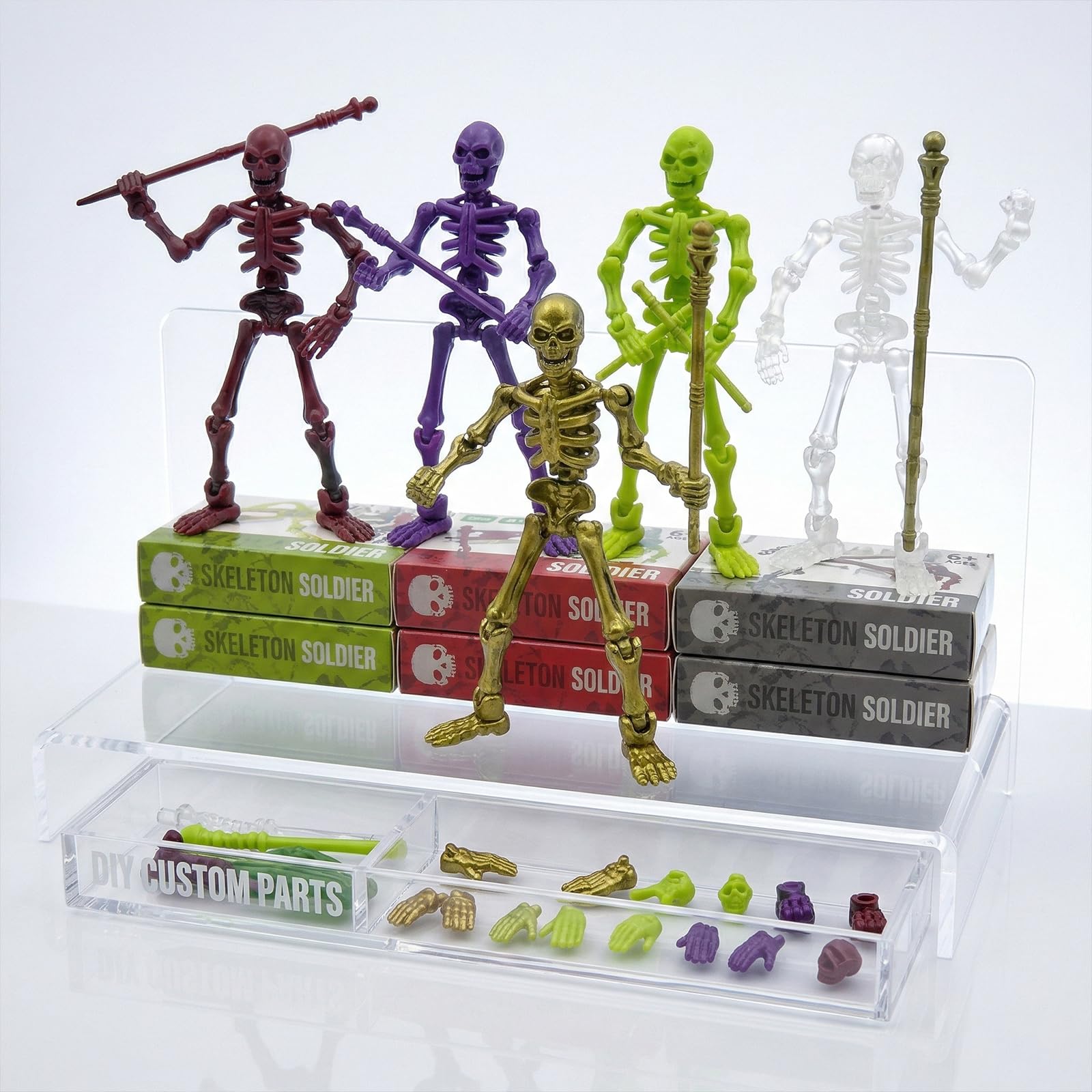 Lechonix 6 Pack T13 Action Figures Set—Halloween Skeleton Action