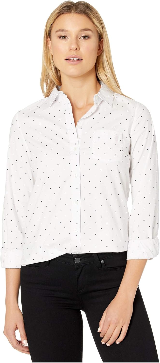 DOT POPLIN LONG SLEEVE SHIRT
