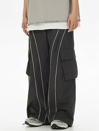 Y2k Pants Men Wide Leg Baggy Track Pants Plus Size Goth Joggers Punk Cargo Sweatpants for Men