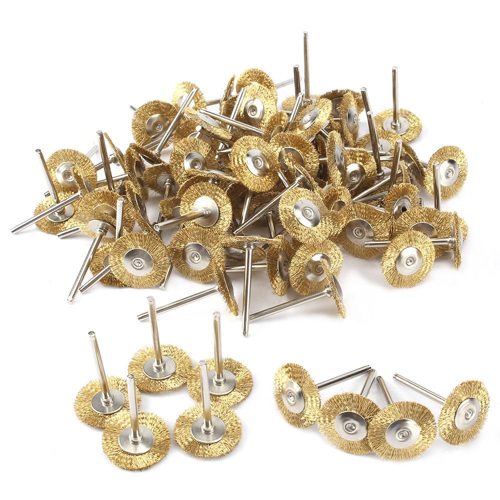 30/50PCS Zagięte mosiężne szczotki tarczowe druciane szczotki do akcesoriów obrotowych narzędzia polerujące do szlifierki obrotowej, 50PCS