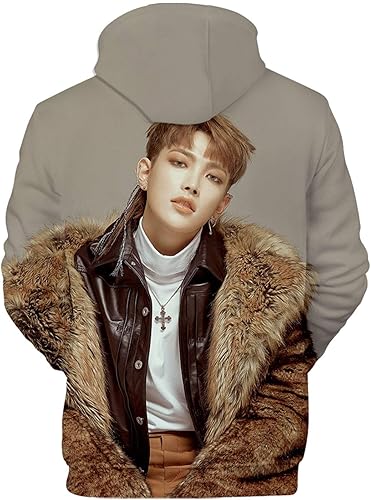 Vista 6 de Xkpopfans Kpop ATEEZ Sudadera con capucha con estampado 3D del tesoro Wooyoung San Mingi
