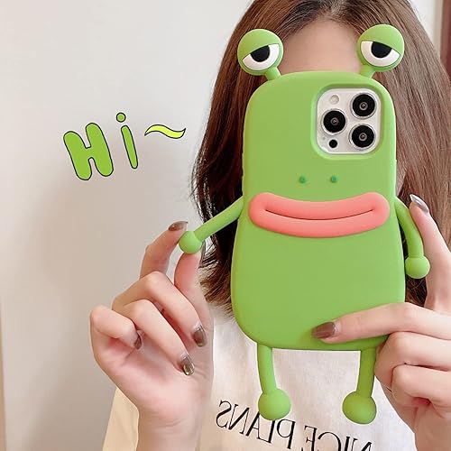 Miniatura 2 de Yatchen Funda para iPhone 11 Pro Max Kawaii con diseño de rana en 3D, de silicona suave, divertida, para mujeres y niñas, ajuste delgado,
