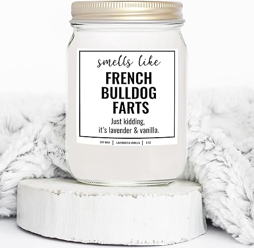 Miniatura 4 de YouNique Designs Vela de bulldog francés, 8 onzas, regalos de bulldog francés, regalos para papá francés para hombres y mujeres, regalos de perro