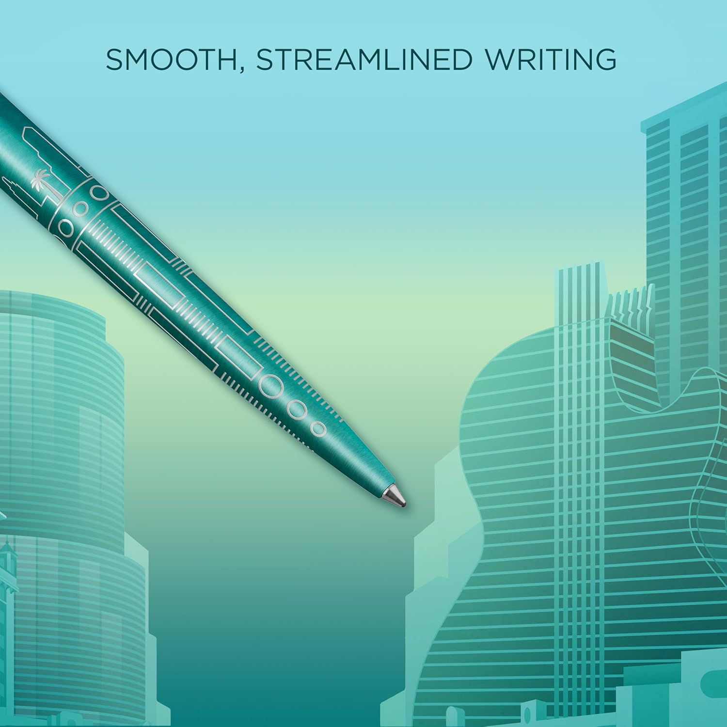 Parker Jotter Ballpoint Pen | Special Edition | Miami Turquoise with Chrome Trim | Medium Point | Blue Ink | Gift Box