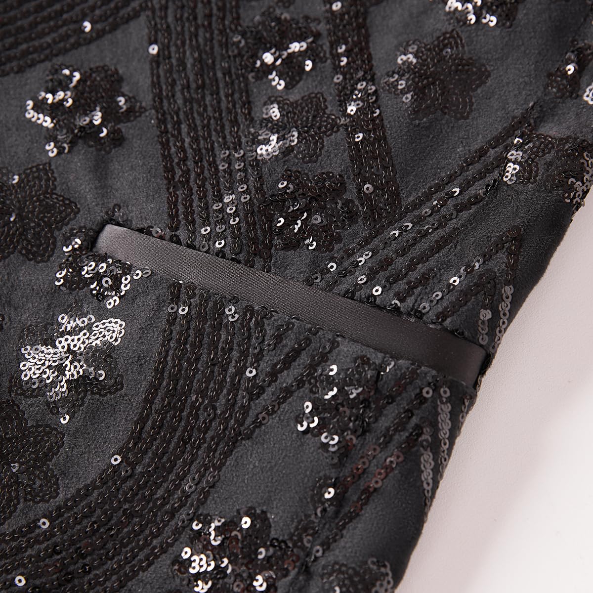 Blazer pour Homme brodé à Paillettes avec col cranté en Strass pour fête de Mariage Bal