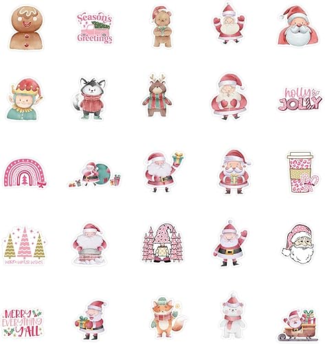 Miniatura 5 de 50 calcomanías de grafiti rosa de Navidad, tazas de agua, calcomanías de decoración de equipaje de computadora, calcomanías impermeables para tienda