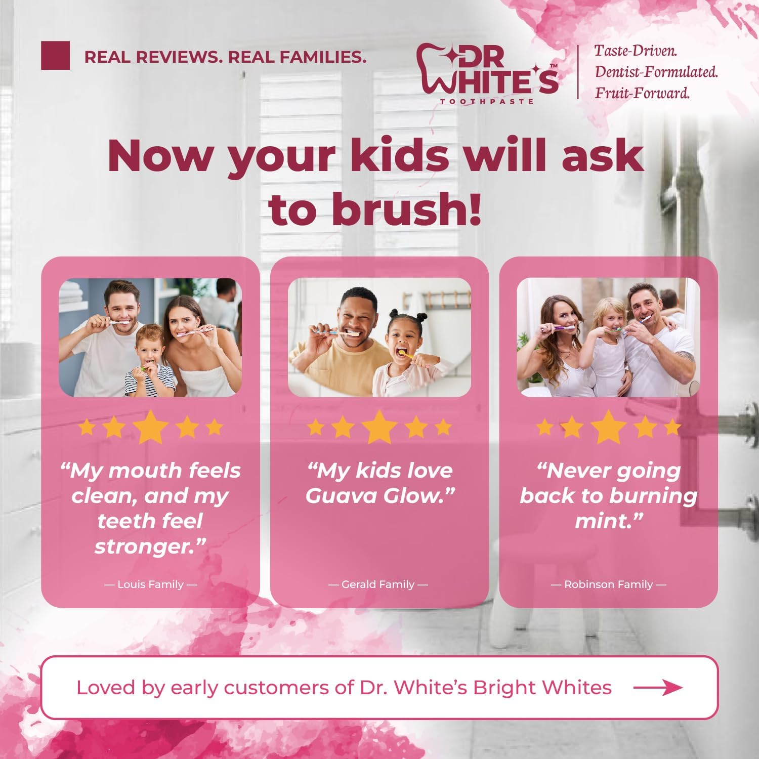 Dr. White’s Signature Flavor Trio – Glow Getters | Fluoride-Free Toothpaste with Nano-Hydroxyapatite, Sensitivity Relief, Mint-Free (3-Pack)