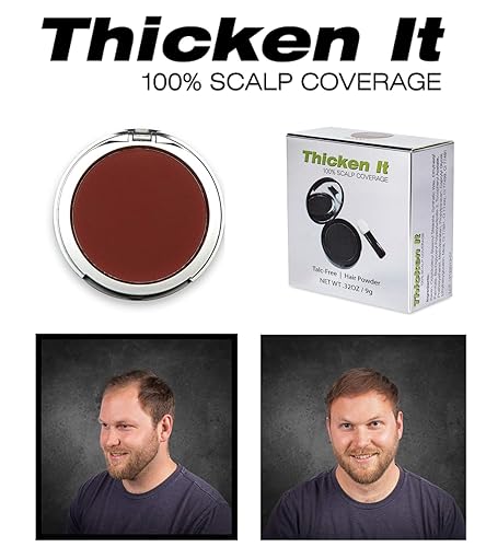 Miniatura 6 de Polvo para el cabello con cobertura 100% del cuero cabelludo, rojo, sin talco, 0.32 onzas, corrector de pérdida de cabello resistente al agua para