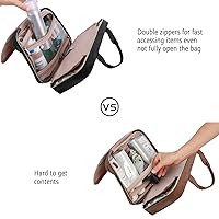 Vista 6 de Bolsa de viaje con gancho para colgar, resistente al agua, organizador de cosméticos, bolsa de viaje para accesorios, champú, contenedor