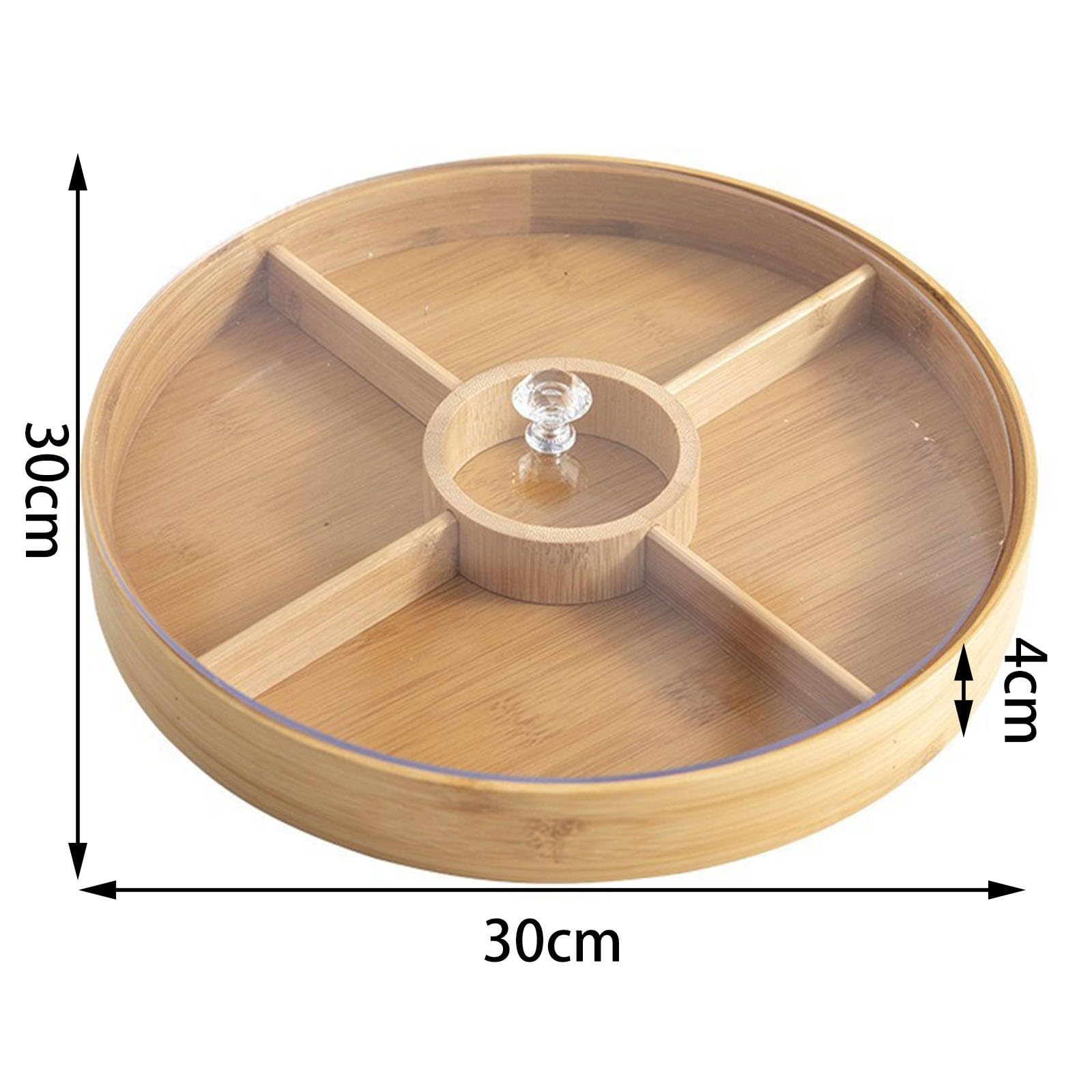 Plateau de service divisé en bois avec couvercle, boîte à goûter à 5 compartiments pour noix, fruits secs, collations sèches, plateau alimentaire et organisateur de rangement