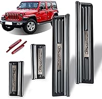 Vista 8 de Rowa - Protectores de umbral de puerta de acero inoxidable 304 compatibles con Jeep Wrangler JL JLU 2018-2025 & Gladiator JT 2020-2025, protector