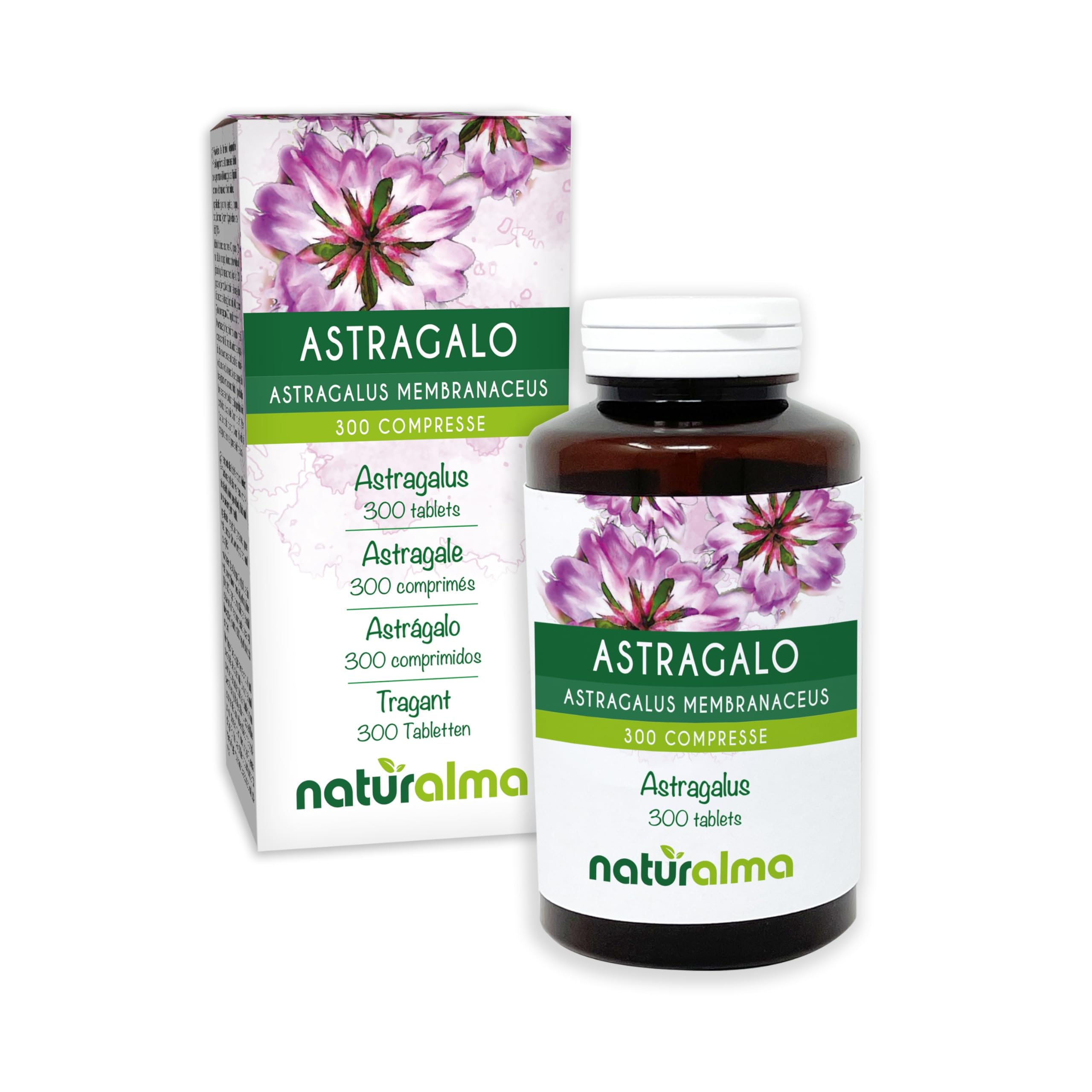 Astragalo (Astragalus membranaceus) radici Naturalma - 150 g - 300 compresse - Integratore alimentare - Naturale e Vegano