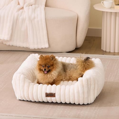 Miniatura 7 de Lindas camas para perros pequeños y medianos, cama ortopédica rectangular para cachorros con funda esponjosa lavable y parte inferior
