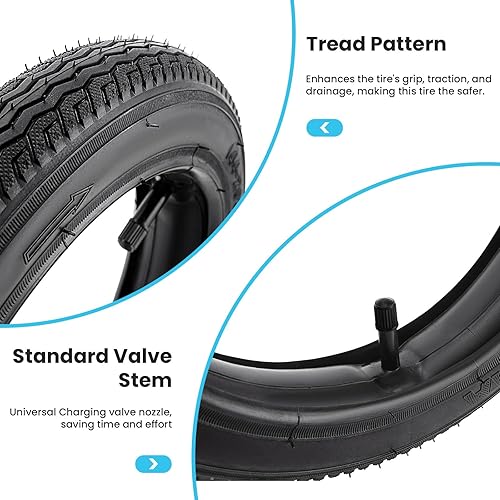 Miniatura 5 de Neumáticos traseros de 16 × 1.752.125 y delanteros 12 × 1.752.1252.25 y tubo interior para modelos Bob Stroller Revolution Graco de 3 ruedas Gear
