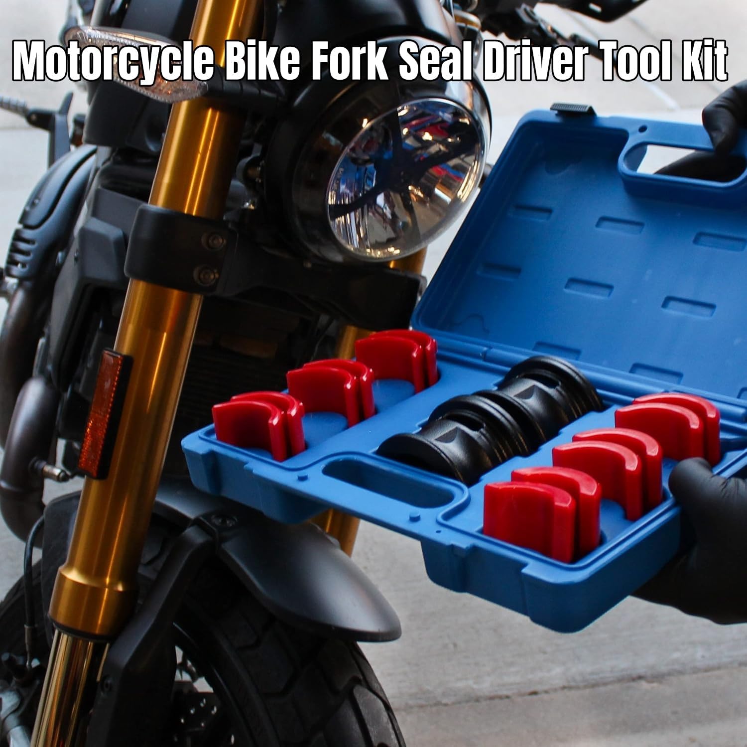 14PC Motorcycle Bike Fork Seal Driver Tool Kit for 35mm 36mm 40mm 41mm 42mm 43mm 45mm 46mm 47mm 48mm 49mm 50mm