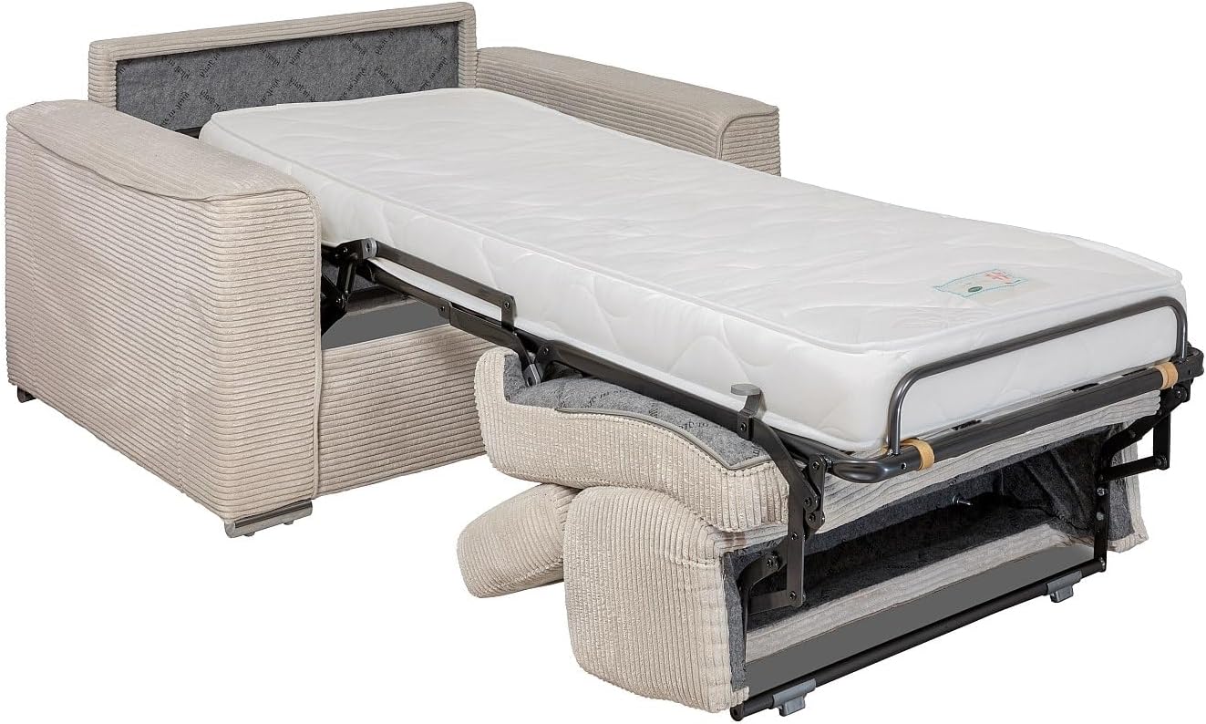 Vente-unique Vizir Convertible Armchair in bed mode, showing the unfolded mattress and mechanism.