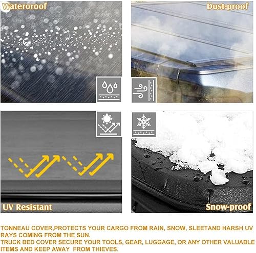Miniatura 5 de Funda de repuesto suave de tres pliegues para caja de camioneta Maverick 2022 2023 2024 de 4 pies 6 pulgadas, instalación simple, entrega rápida,