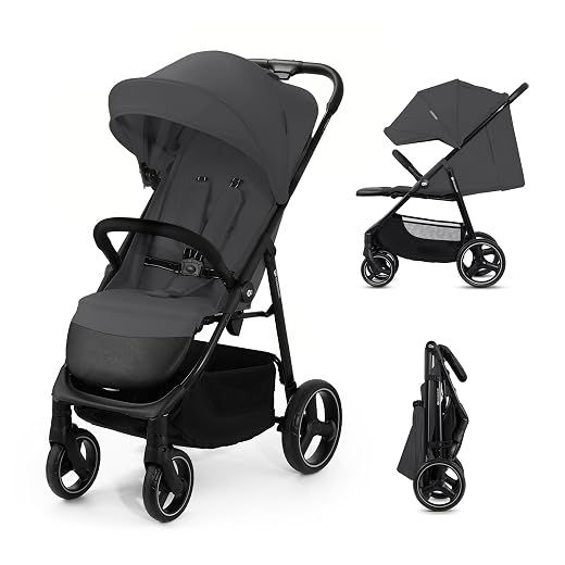 Kinderkraft TRIG 3, Lightweight Stroller, Adjustable, up to 22 kg, Grey