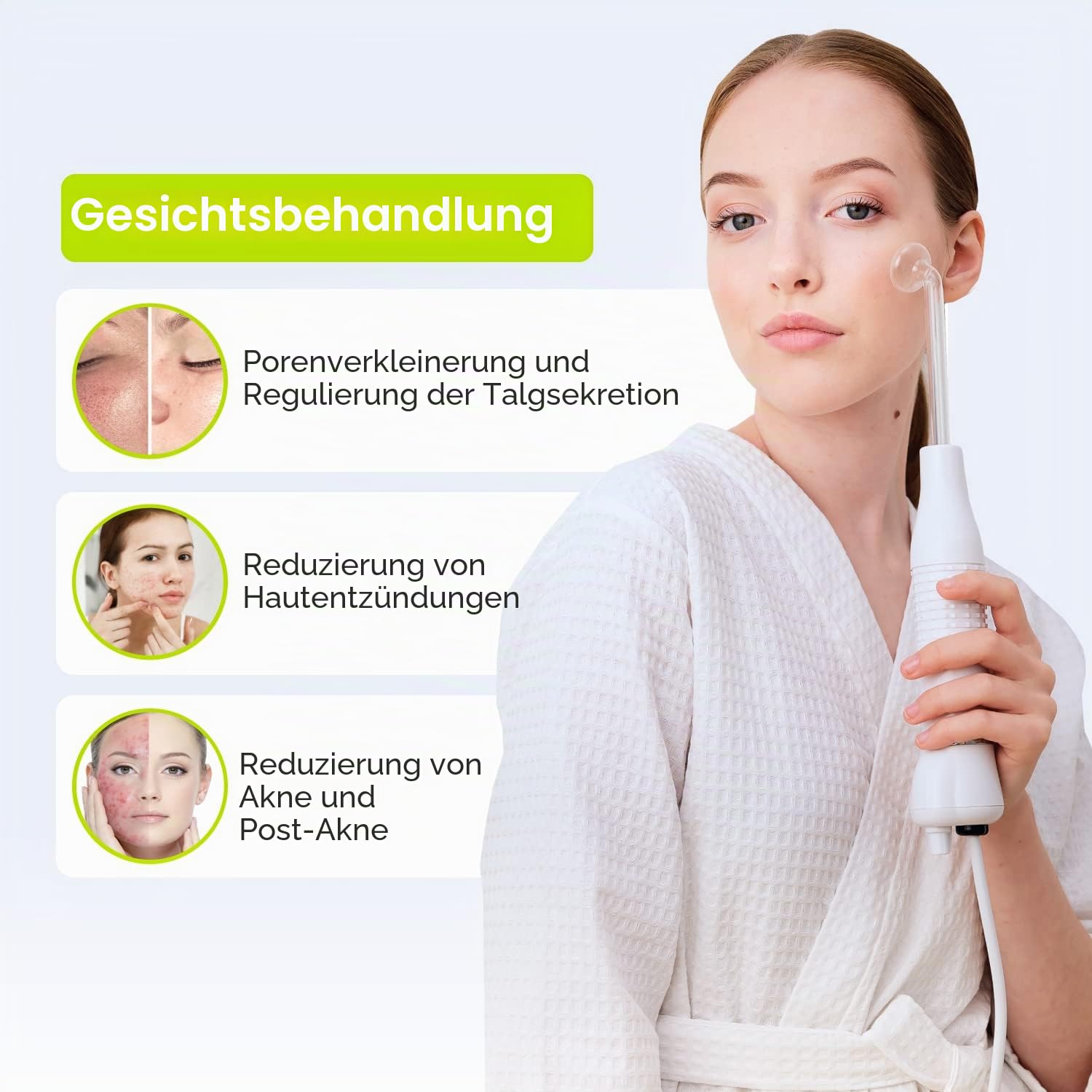 GESS SuperNova Darsonval Hochfrequenzgerät für Gesicht und Haare, Anti Aging Gesichtsmassagegerät, Akne Behandlung, Faltenreduzierung, Hautpflege Kosmetik Gerät