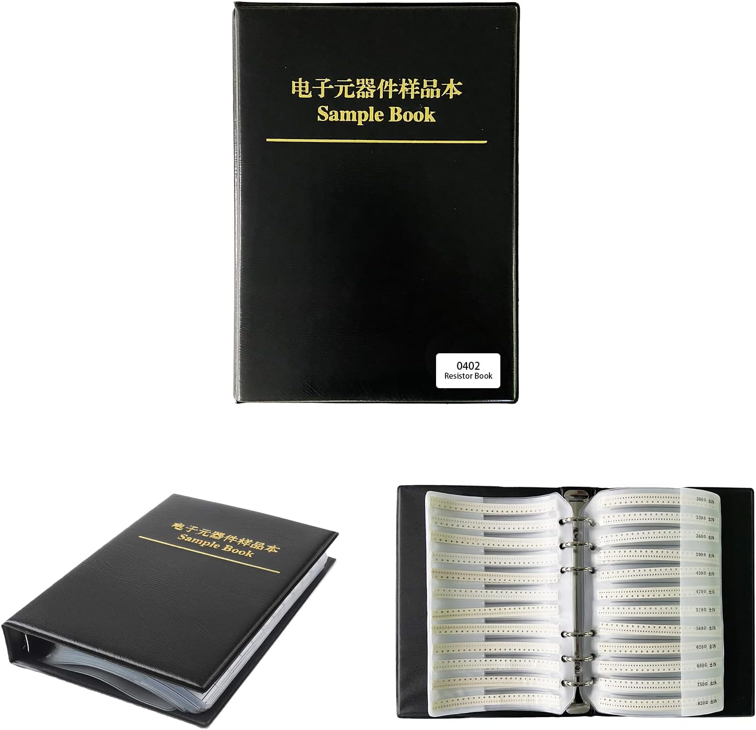 0402 SMD Resistor Kit (0 ohm-10M ohm) 1% Resistor Assortment Box Pack Book Assorted Folder 170 Values 8500pcs Resistance Sample Book Kit