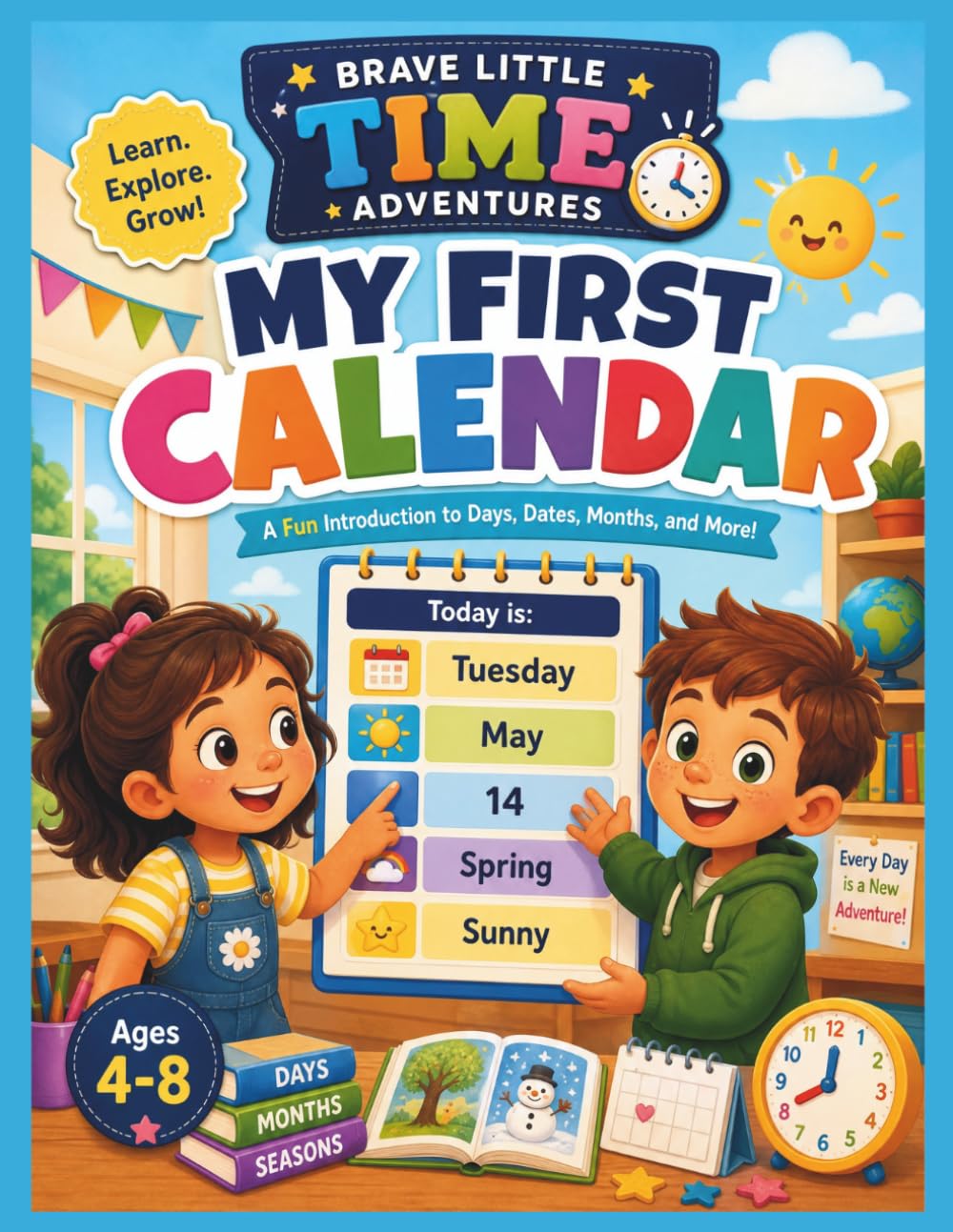 My First Calendar Workbook: Learn Days of the Week, Months, Seasons, Dates, and Weather Through Fun Hands-On Activities for Kids Ages 4–8