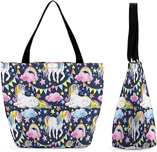 Borsa A Tracolla Tote Da Donna Colore Arcobaleno Unicorno Borsa A Mano Borse Per La Spesa Casual Borsa A Tracolla