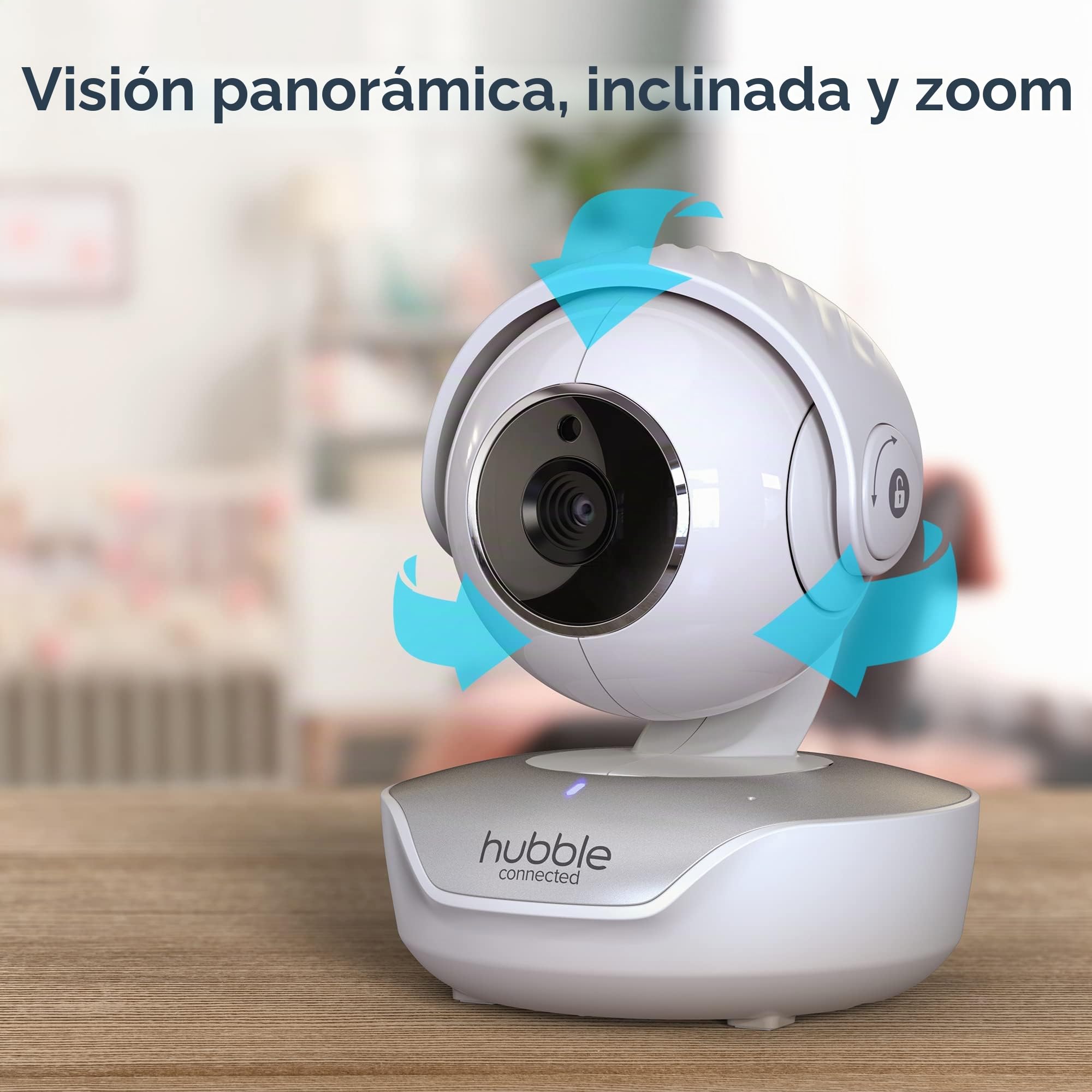 Hubble Connected Nursery View Select Vigilabebes con Camara, Pantalla de 4,3 pulgadas, modo de privacidad, panorámica remota, inclinación y zoom de visión nocturna y sensor de temperatura ambiente
