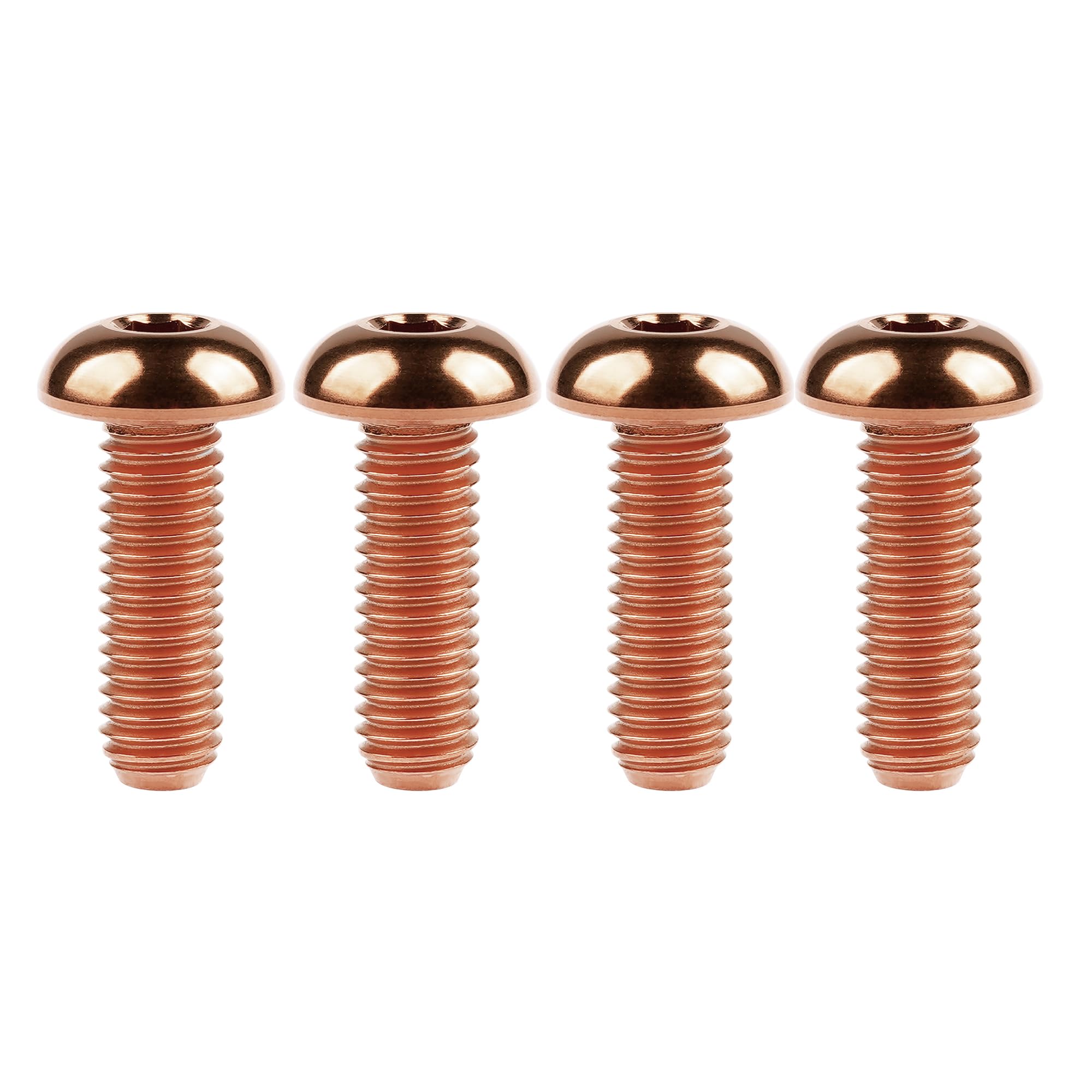 Ruifu M5 Titanium Gr5 Allen Button cap Screws Bolts 8 10 12 15 18 20 25 30mm for Bicycle Water Bottle Cage (Pack of 4) (Bronze, M5x15mm)