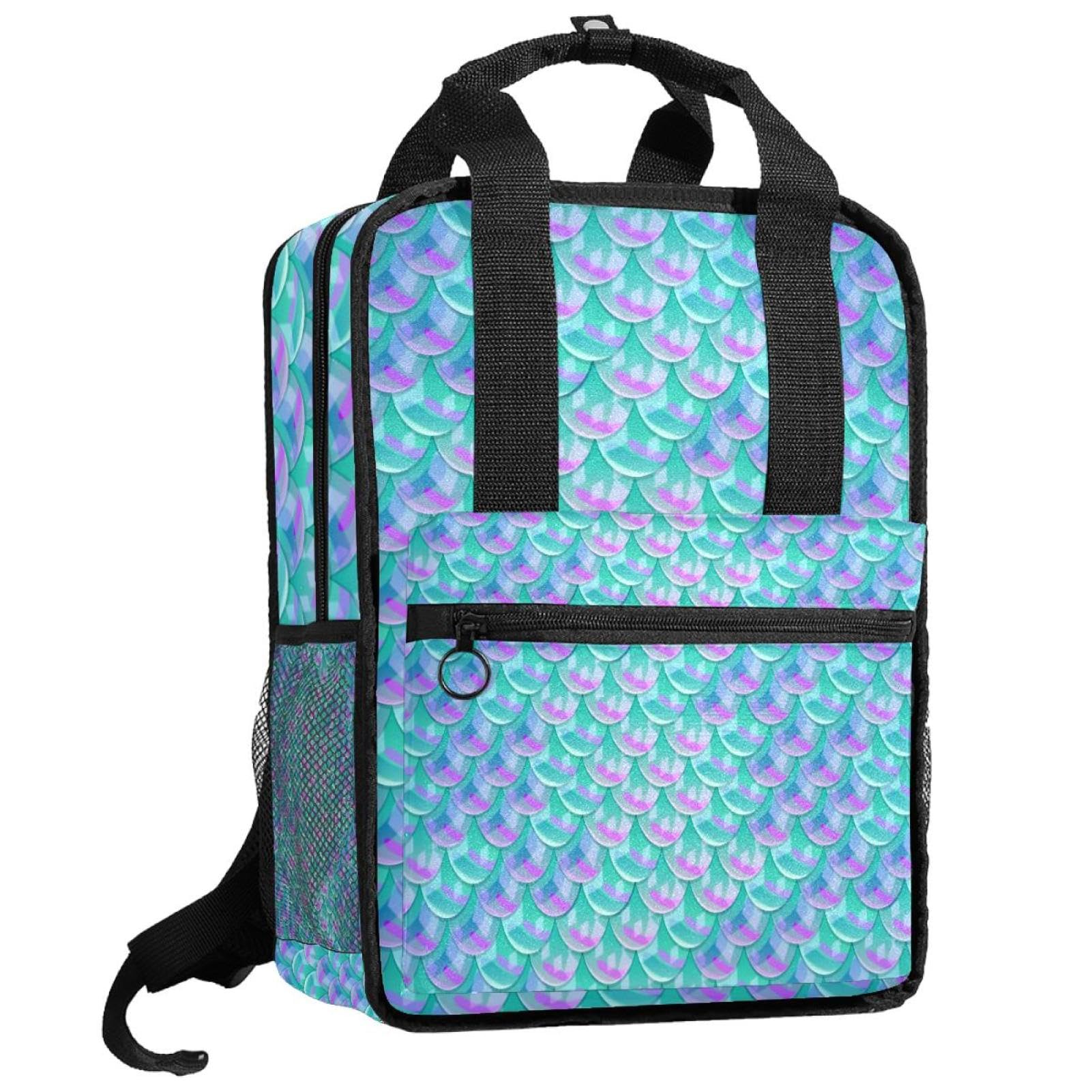 Motif écailles de sirène sur un sac à dos réglable pour éviter le mal de dos
