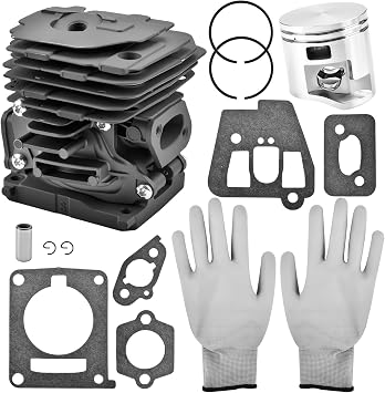 Cylinder Piston Kit with Gaskets Spark Plug and Gloves Compatible with Stihl FS240 FS240C FS240R FS240RC FS360C FS361C Brushcutter Replace 4147 020 1206