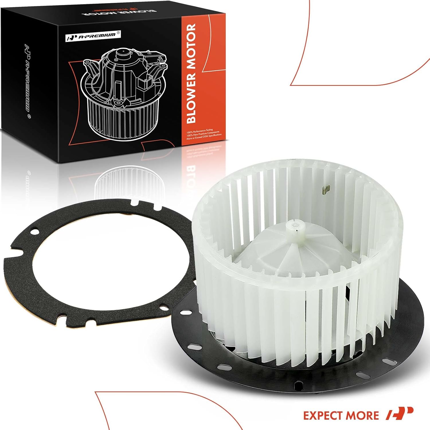 A-Premium Front HVAC Heater Blower Motor Compatible with Ford E-350 Econoline, E-150, E-250 Econoline, E-150 E-350 Club Wagon, E-350 E-450 E-550 Super Duty, with Fan Cage