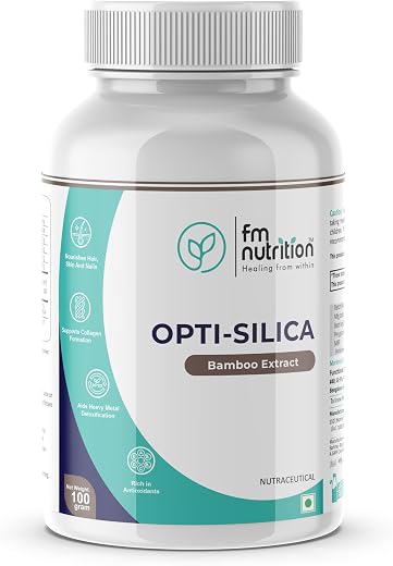 FM Nutrition Opti-Silica Bamboo Extract Powder | Vegan Silica Supplement for Hair Skin Nails Support | Collagen Support, B...