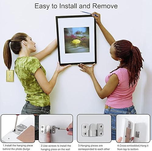 Miniatura 5 de Soporte de montaje empotrado, soportes de montaje en pared para cabecero, 2.205 x 1.181 in, soporte para colgar fotos, conectores de sofá seccional