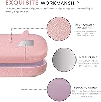 Vista 30 de molshine Estuche rígido de cuero para lentes de sol, funda clásica para gafas grandes para mujeres y hombres,Gafas de sol