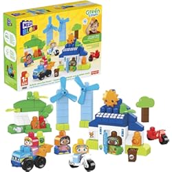 Paneles Para Construcción De Casas MEGA Bloks Ciudad verde Casa ecológica Construye y Aprende, juguete de bloques de construcción para bebé +1 año (Mattel HCG36)