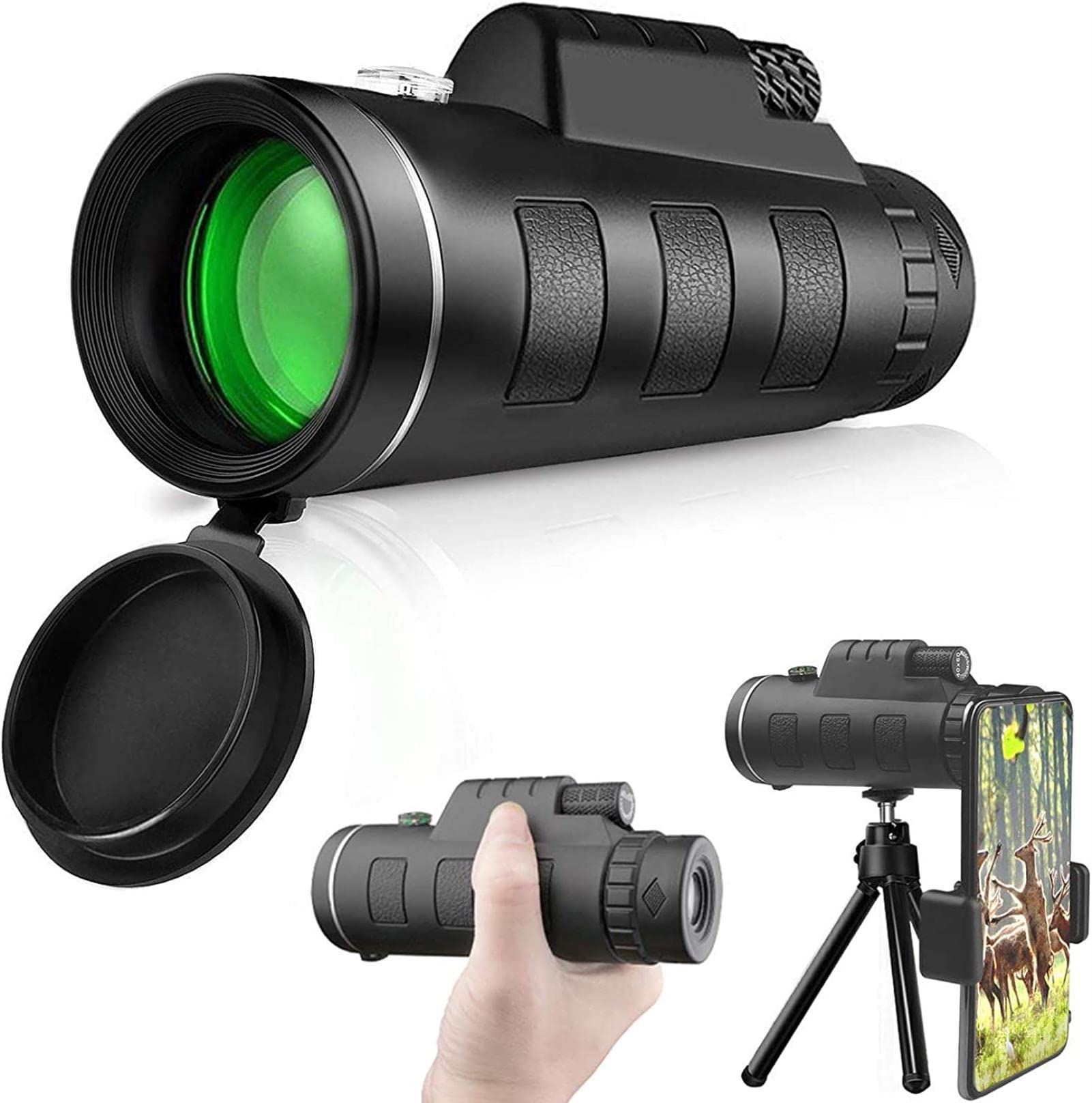 High Power Bak4 Prism Monocular Waterproof Monocular Scope with Smartphone Adapter Tripod for Birdwatching Hiking Camping Sightseeing,Monocular Telescope