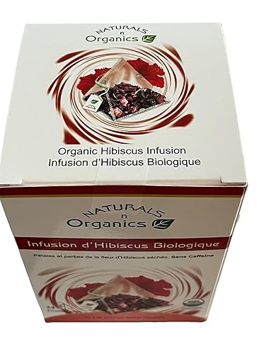 Miniatura 6 de Naturals-n-Organics Té orgánico de flores de hibisco, sin cafeína, 24 bolsas de té biodegradables