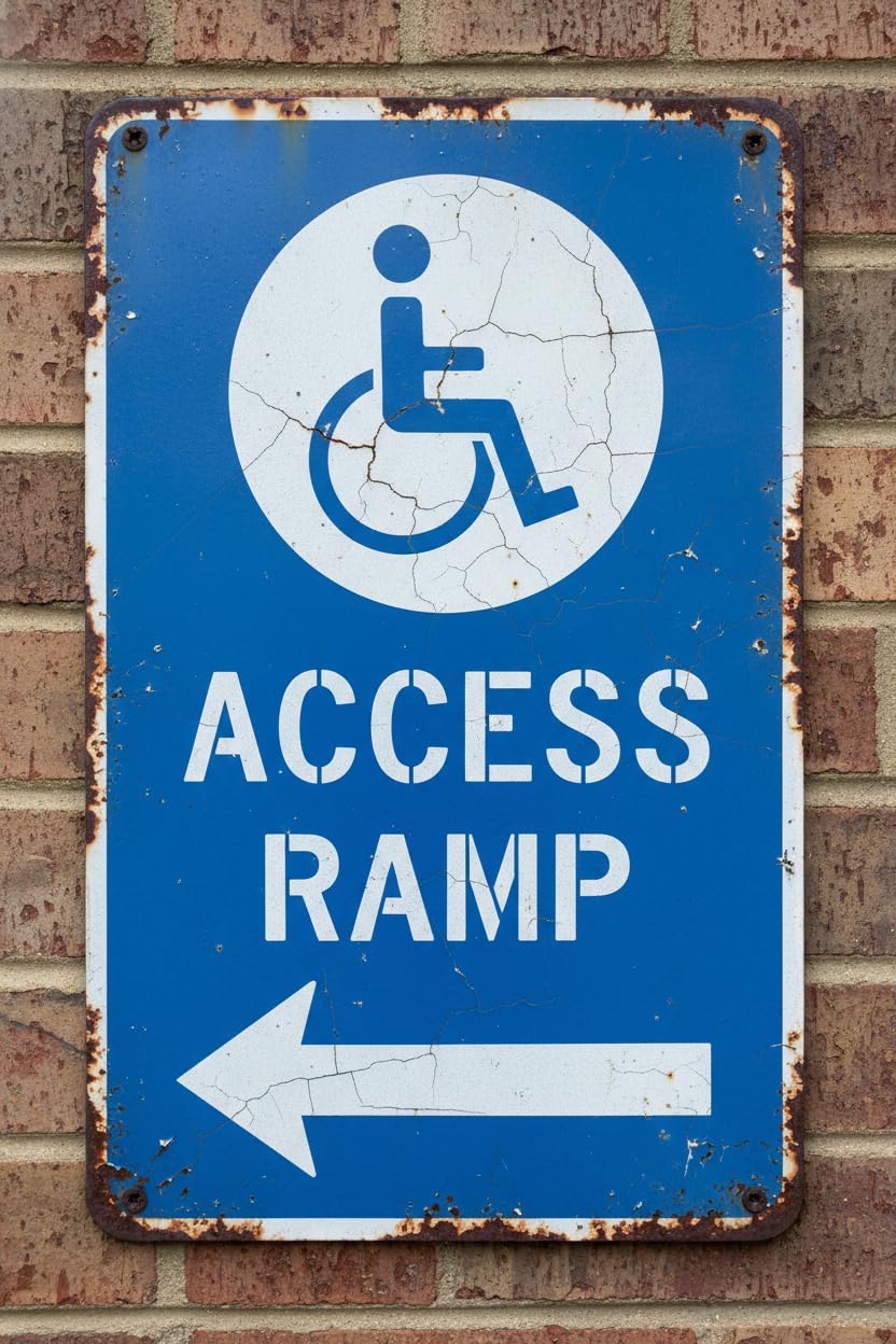 Wall Decor Handicap Access Ramp Direction Arrow Help Right And Left Aluminum Sign 8"x12" Vintage Signs Plates Printed