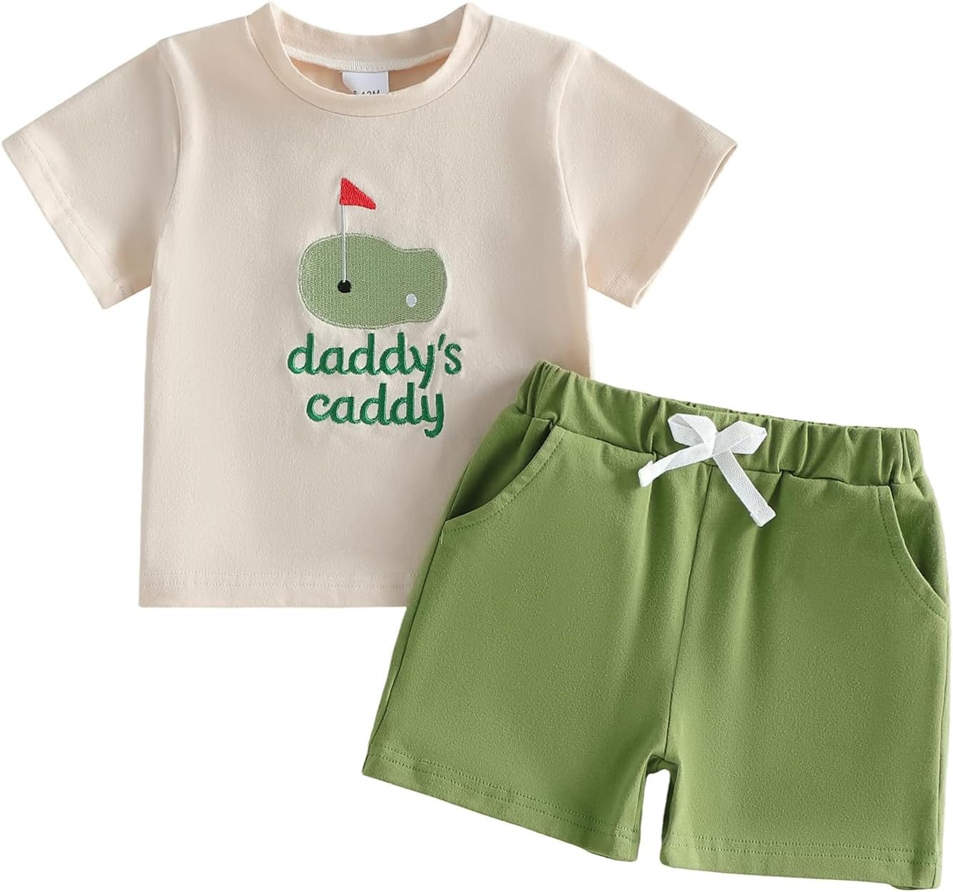 Baby Boy Summer Outfits Golf Embroidery Short Sleeve Tshirts Shorts Set Toddler Golf Clothes 0 6 12 18 Months 2T 3T