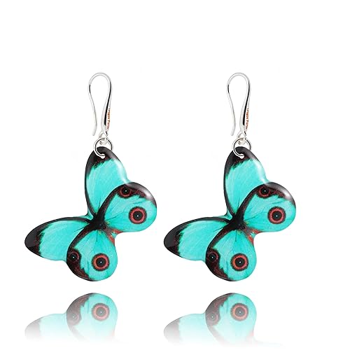 Miniatura 8 de Handmade Lightweight Flower Butterfly Dangle Earrings for Women (Flying White Tiger)