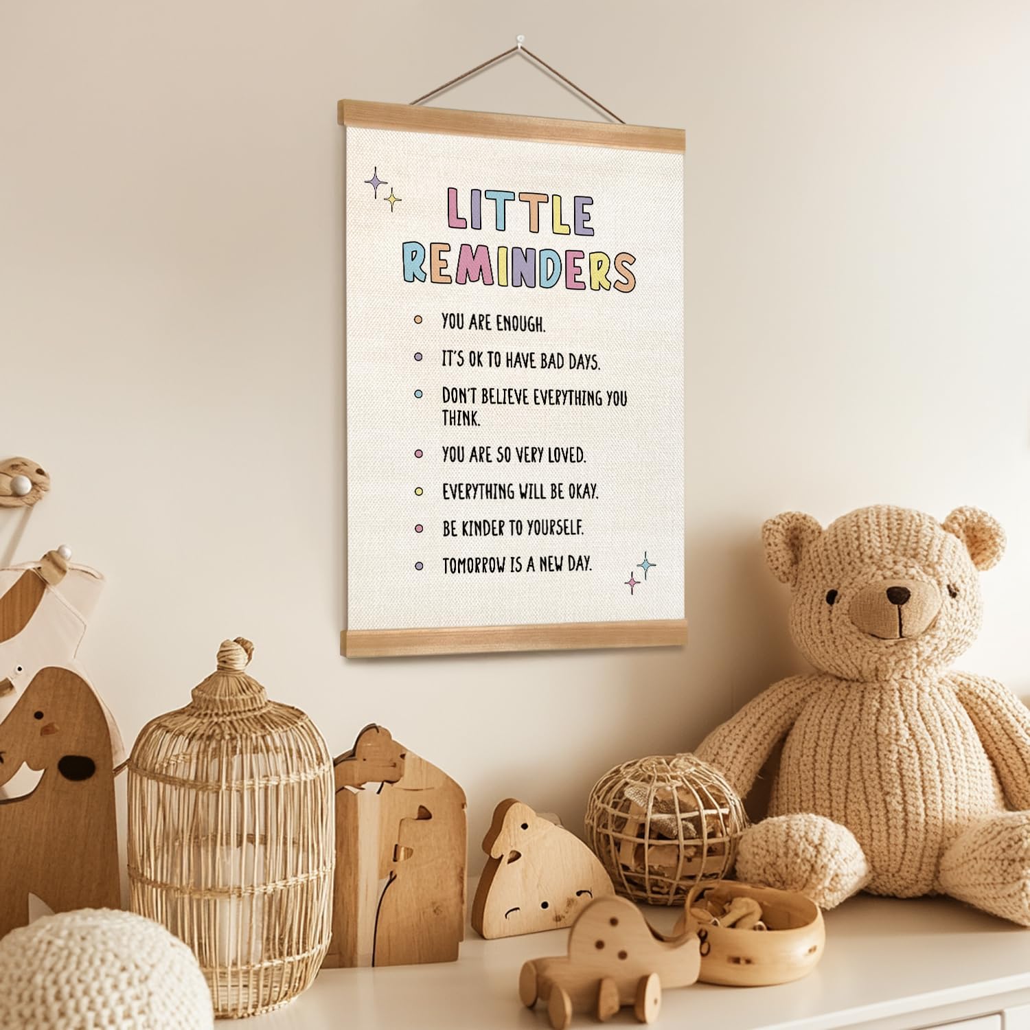 ZTGDA Little Reminders Wall Art,Inspirational Quotes Canvas Print with Wood Hanger Frame, Daily Reminder Poster for Bedroom Teens Room, or Classroom Decor, 12x16 Inches (Reminders) image 5