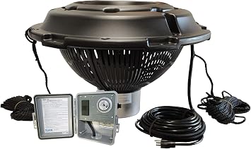 Kasco VFX Series Aerating Pond Fountain - 1/2 Horse Power 120V Single Phase with 100 ft Electric Power Cord | RGB Lighting | Efficient Pond Aeration Systems