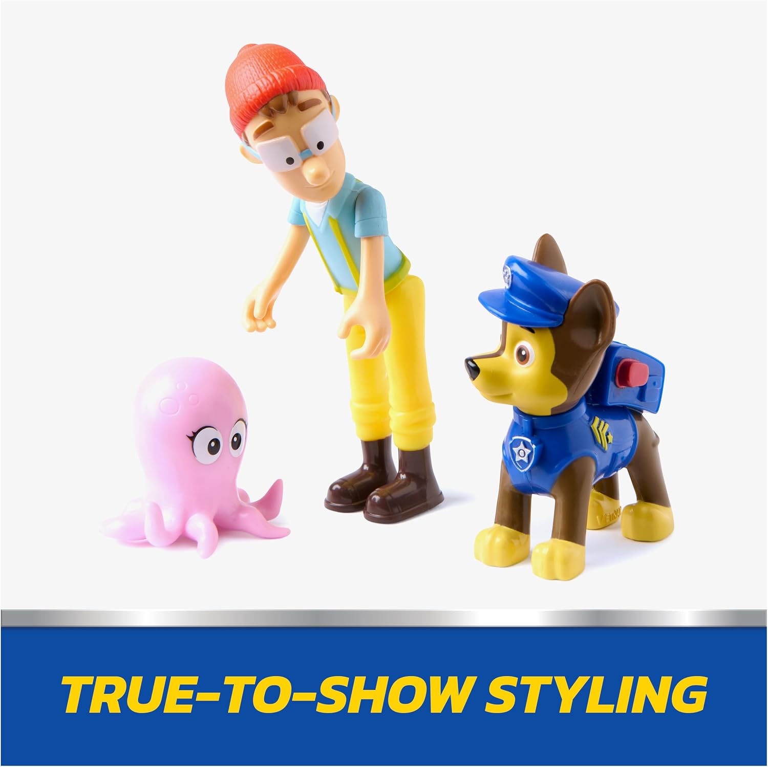 Paw Patrol, Chase & Captain Turbot Figure Pack with Baby Octopus Toy Figure, Kids Toys for Boys and Girls Ages 3 and Up